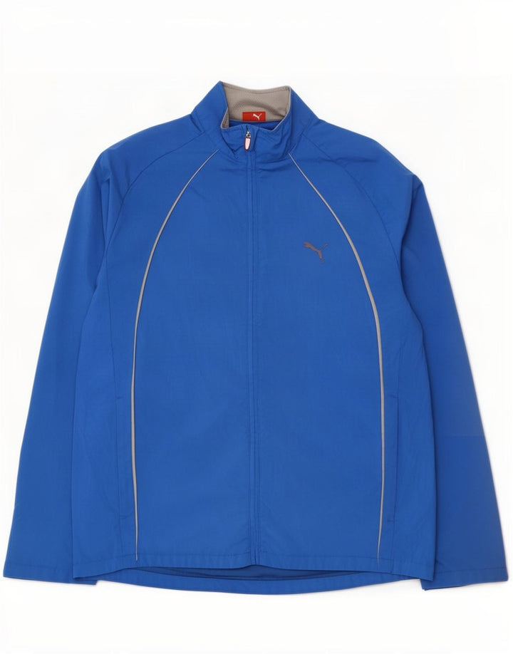 Puma Herren-Trainingsanzug-Top-Jacke aus mittelblauem Polyester