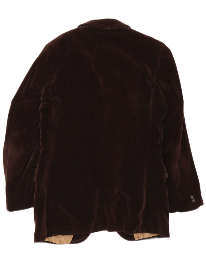 Vintage Herren 2 Knopf Samt Blazer Jacke IT 50 Large Braun