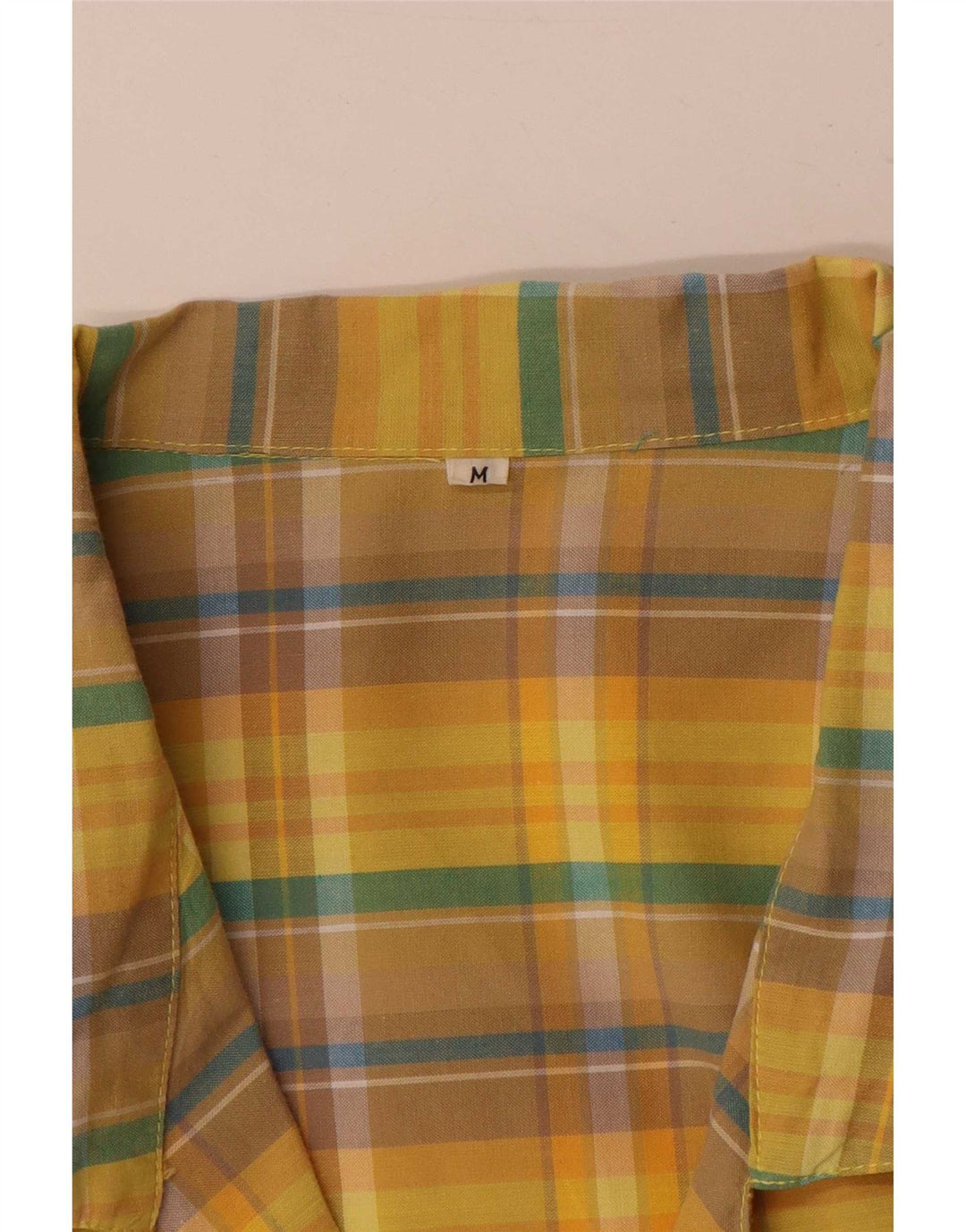 Vintage Damen 2-Knopf-Oversize-Blazerjacke UK 14 Mittelgelb kariert