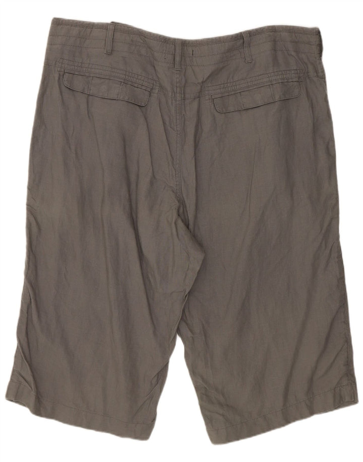 Marks & Spencer Herren Chinoshorts W38 XL Grau Leinen