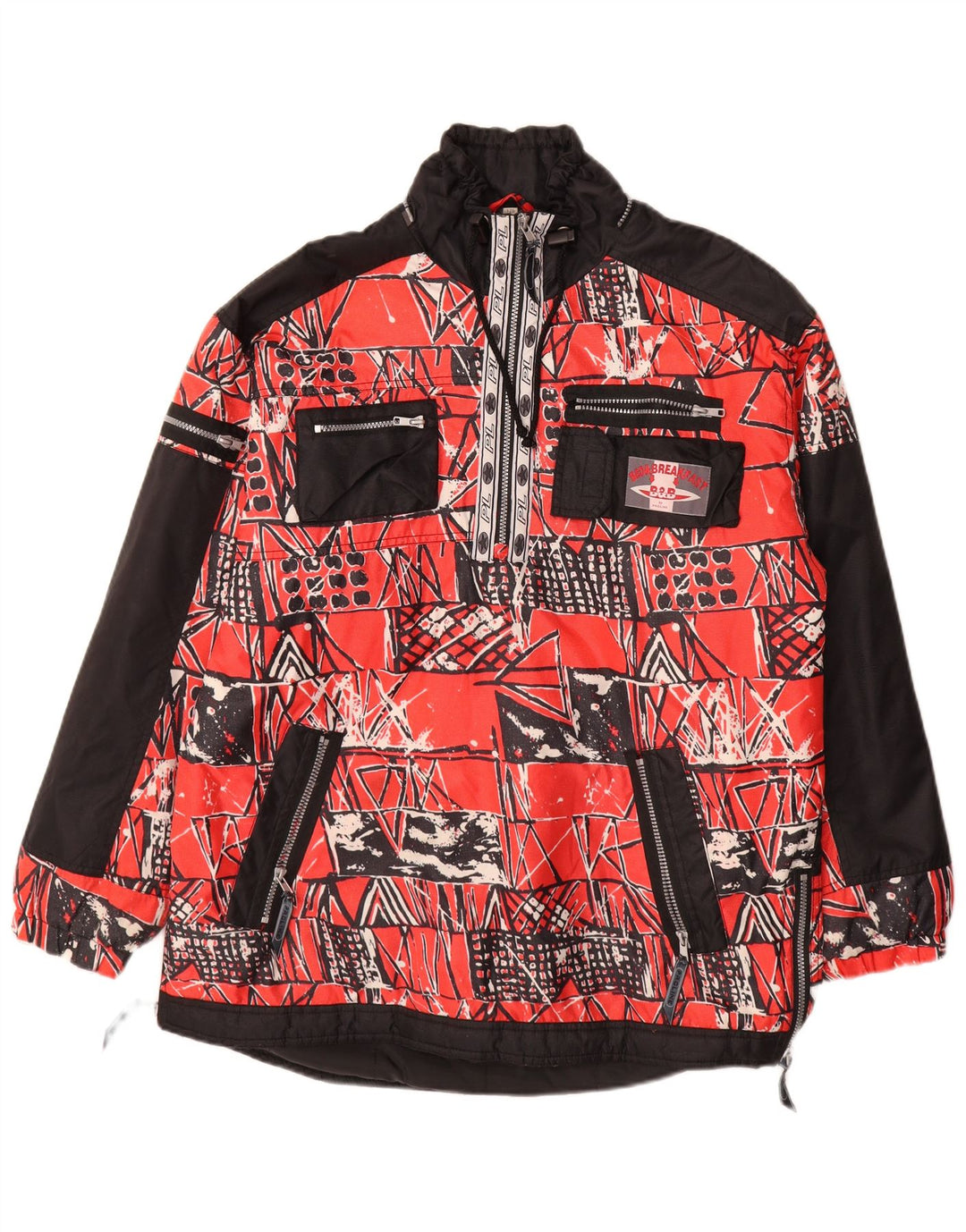 Proline Mens Graphic Anorak Jacke UK 40 Großes rotes geometrisches Polyamid