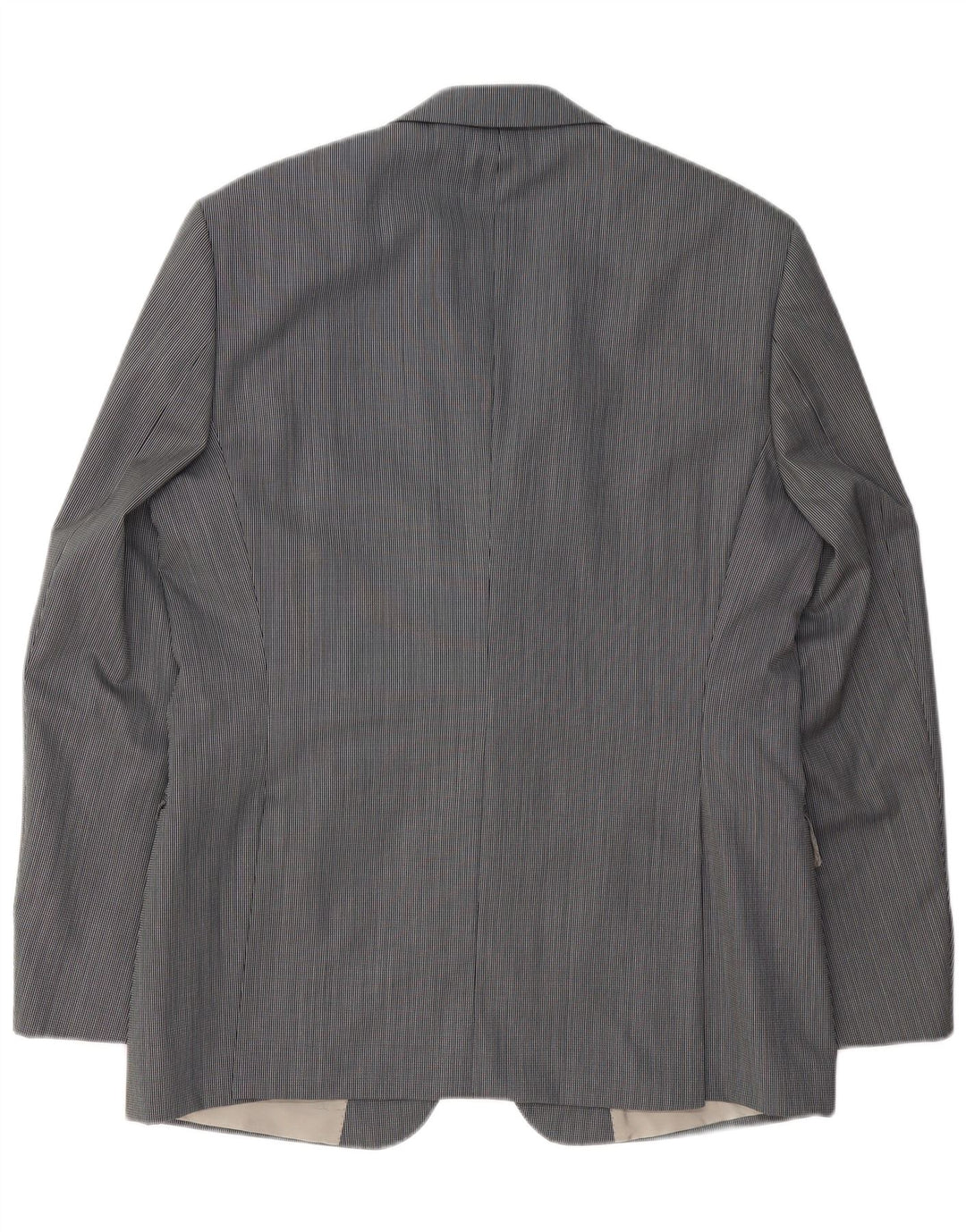 Hugo Boss Herren-Blazer mit 2 Knöpfen, EU 52, XL, graue Nadelstreifen-Schurwolle