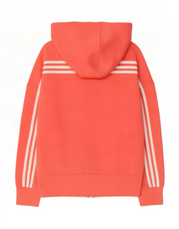Adidas Damen Zip Hoodie Pullover UK 12/14 Mittelrosa Baumwolle