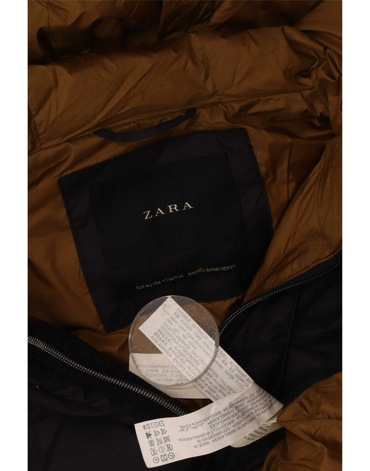 Zara Herren-Jacke mit Kapuze, gepolstert, UK 38, mittelschwarzes Nylon