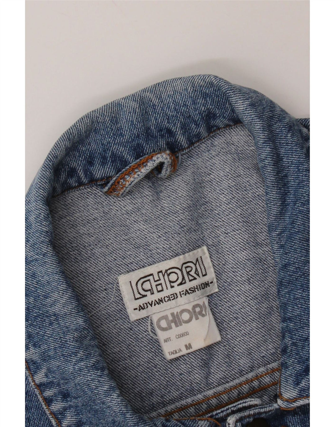 Chiori Herren-Jeansjacke mit lockerer Passform, UK 38, mittelblaue Baumwolle