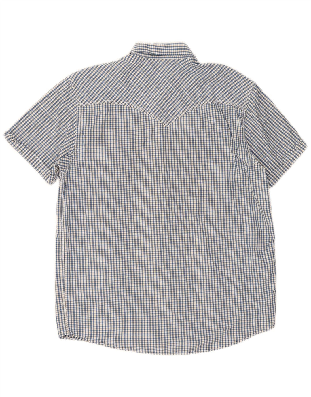 Levi's Herren-Hemd, kurzärmelig, Standard-Passform, groß, blaues Gingham-Baumwolle