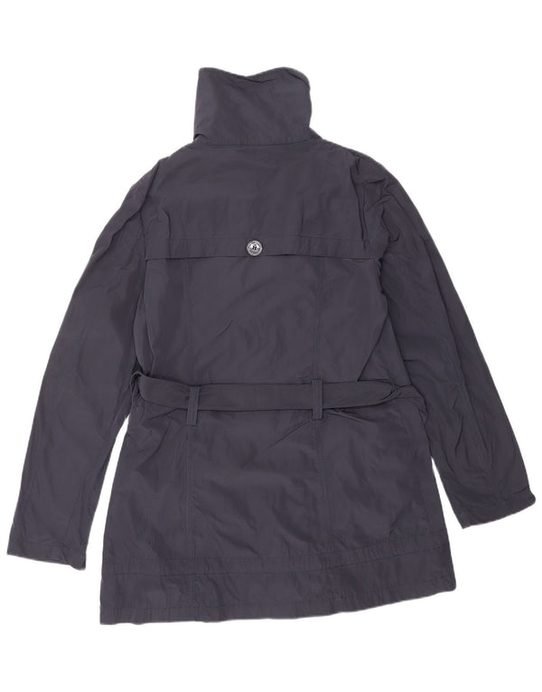 ARMANI JEANS Damen Trenchcoat US 6 Medium Marineblau Polyester