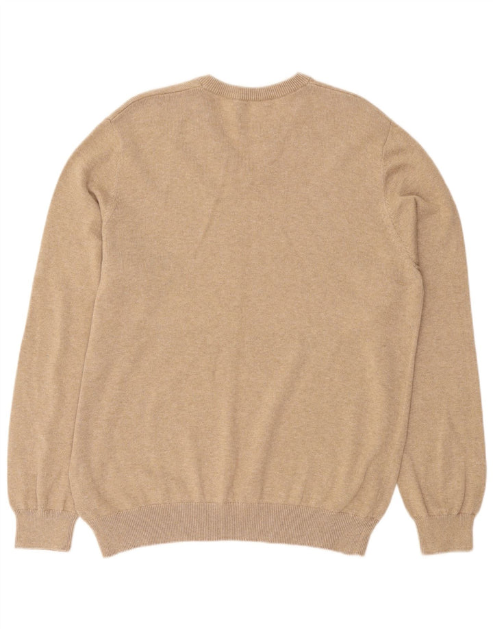 Marks & SPENCER Herren-Pullover mit V-Ausschnitt, groß, braune Baumwolle