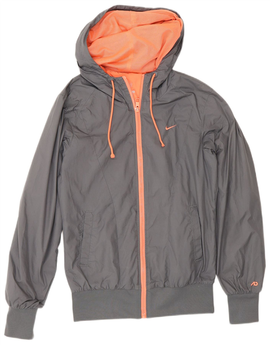 Nike Damen-Regenjacke mit Kapuze, UK 10, Größe S, Grau, Polyester, Sport