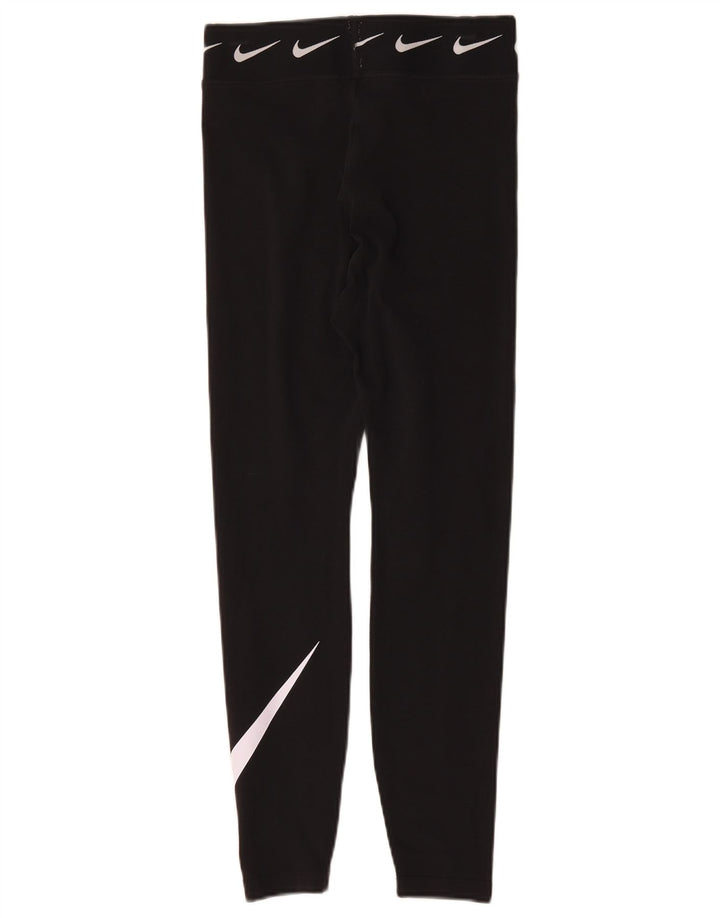 Nike Womens Graphic Leggings UK 8 Small Schwarz Baumwolle