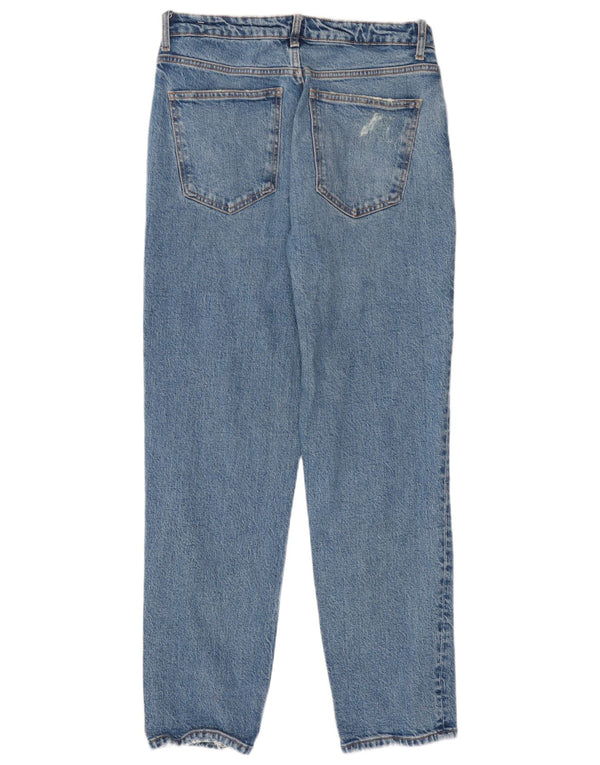 Zara Damen High Rise Tapered Jeans EU 40 Medium W30 L28 Blaue Baumwolle