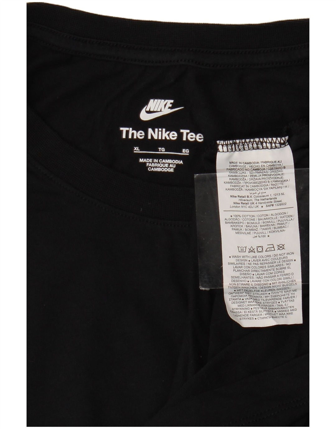 Nike Herren Top Langarm XL Schwarz Baumwolle