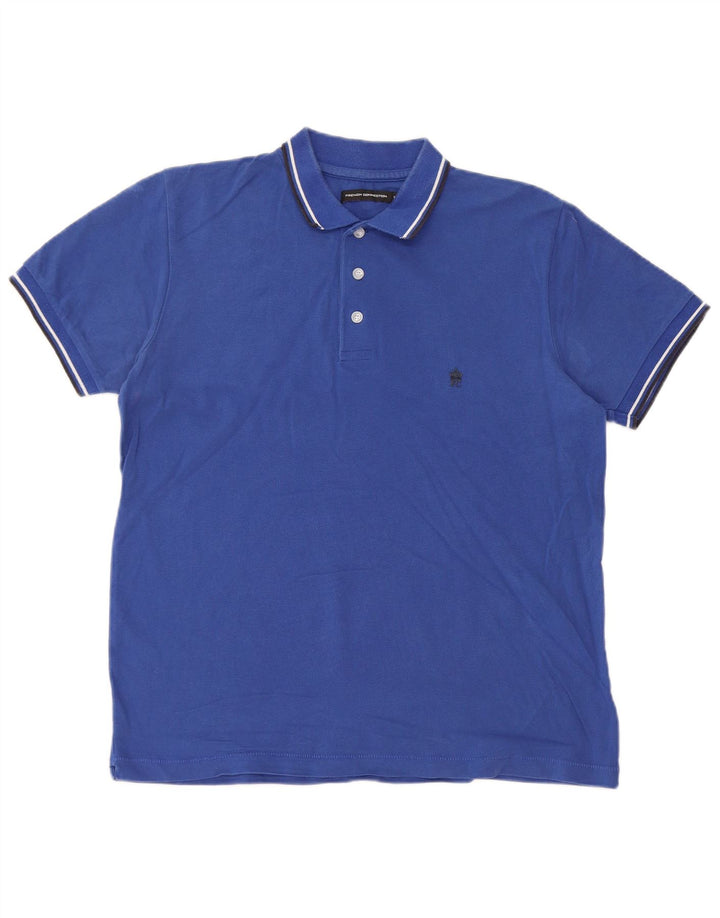 French Connection Herren-Poloshirt aus mittelblauer Baumwolle
