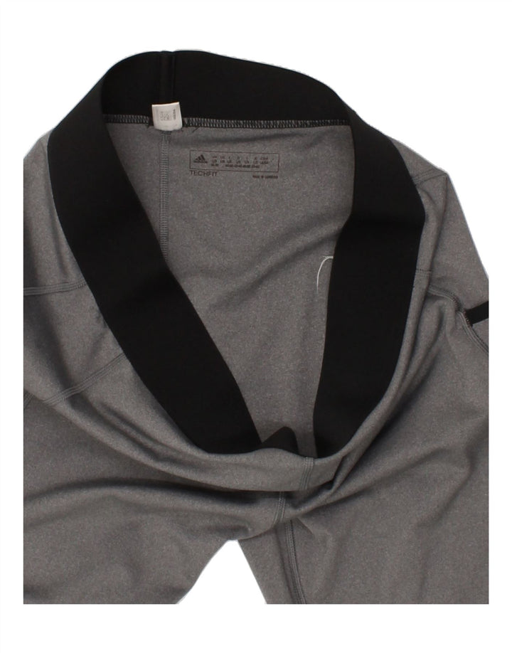ADIDAS Womens Graphic Leggings UK 14/16 Large  Grey Colourblock Polyester Vintage Adidas and Second-Hand Adidas from Messina Hembry 