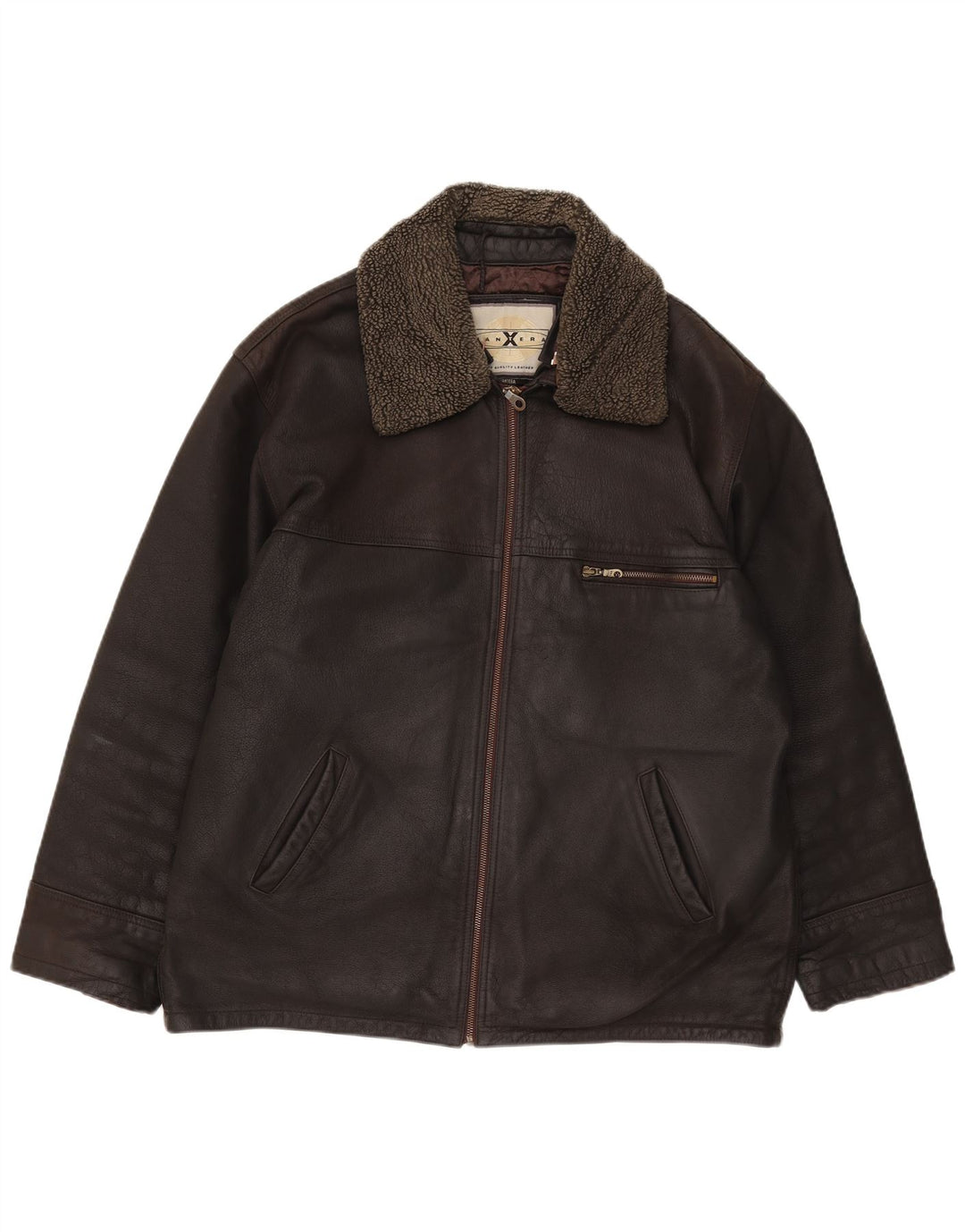 PANTERA Herren Lederjacke UK 44 2XL Braunes Leder