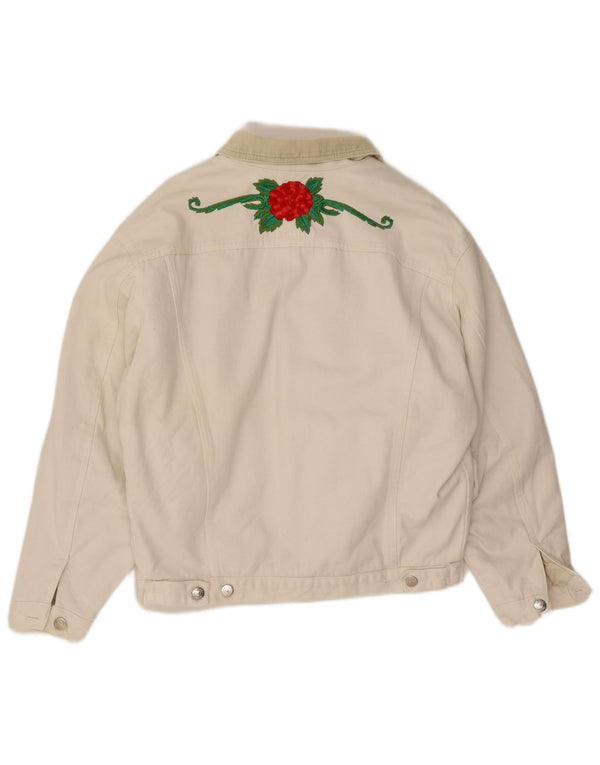 El Charro Herren Jeansjacke UK 36 Small White Floral