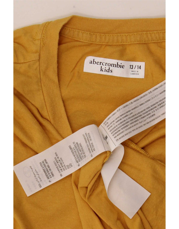 Abercrombie & Fitch Jungen-T-Shirt mit Grafik, 13–14 Jahre, gelbe Baumwolle
