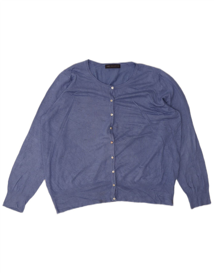 Marks & Spencer Damen Strickjacke Pullover UK 20 2XL Blaue Viskose