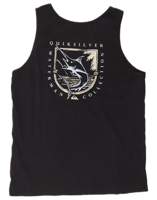 Quiksilver Mens Graphic Vest Top XL Schwarz Baumwolle