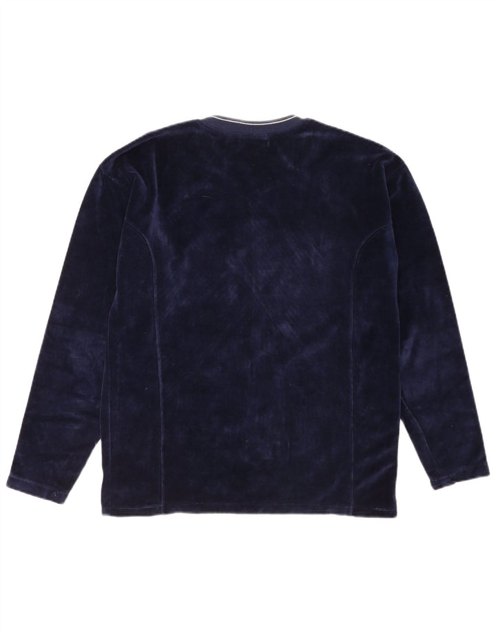 Vintage Herren Grafik Top Langarm Medium Marineblau
