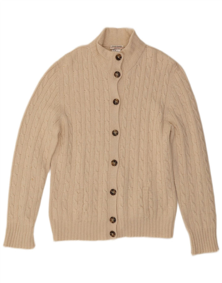 Gran Sasso Damen Strickjacke IT 54 3XL Weiße Wolle