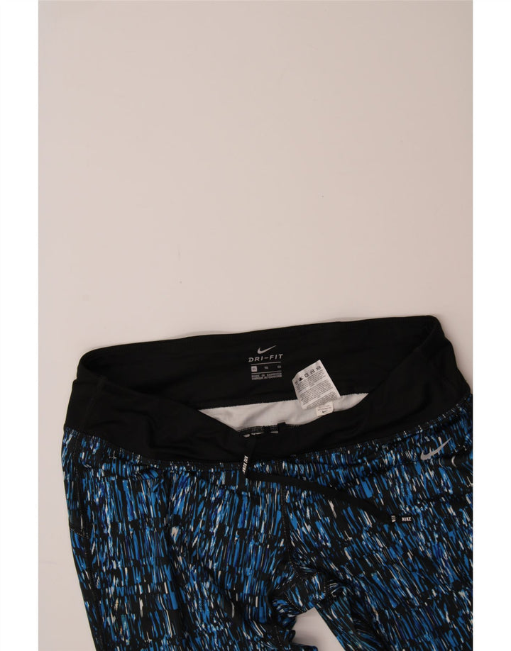 NIKE Womens Dri Fit Abstract Pattern Leggings UK 18 XL  Blue Colourblock Vintage Nike and Second-Hand Nike from Messina Hembry 