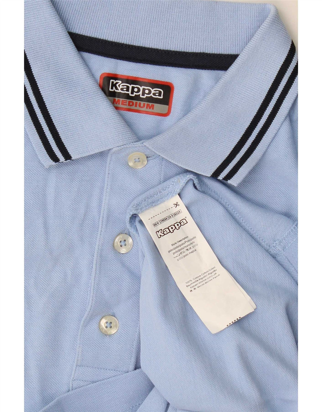 Kappa Herren-Poloshirt aus mittelblauer Baumwolle