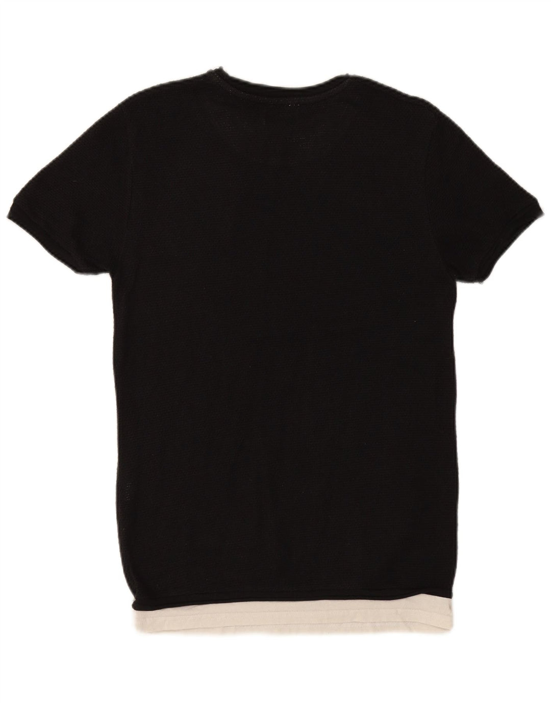 ZARA Herren T-Shirt Top Medium Schwarz Baumwolle