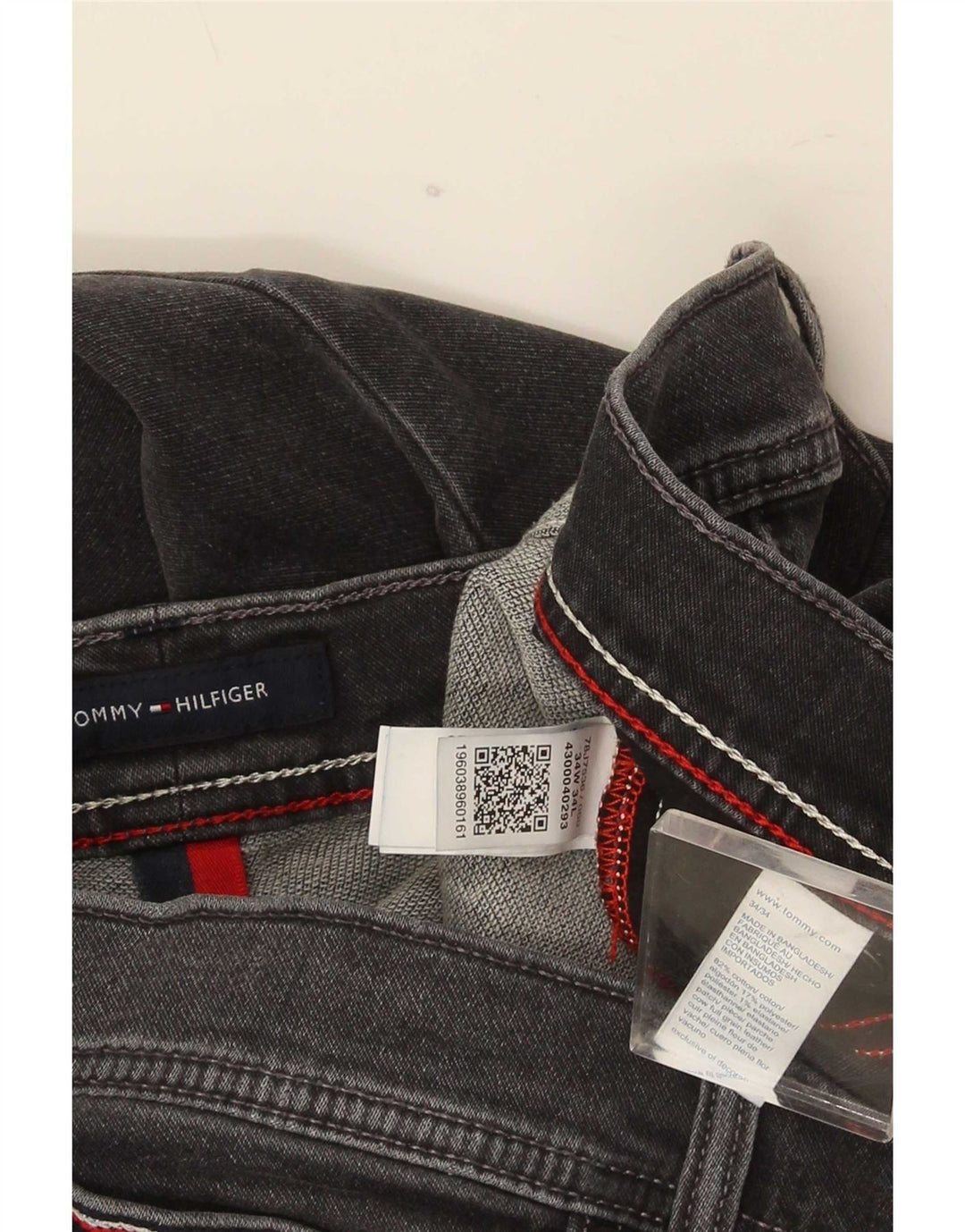 Tommy Hilfiger Herren Slim Jeans W34 L34 Graue Baumwolle
