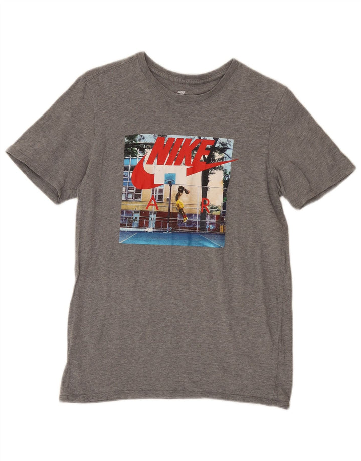Nike Herren-T-Shirt mit sportlichem Schnitt und Grafik, Größe S, Grau meliert