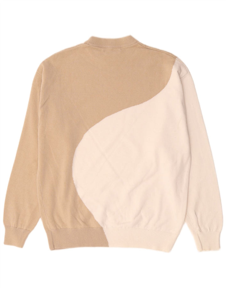 Übergroßer Sweatshirt-Pullover für Damen von Zara, Gr. 10, Größe S, Beige, Farbblock