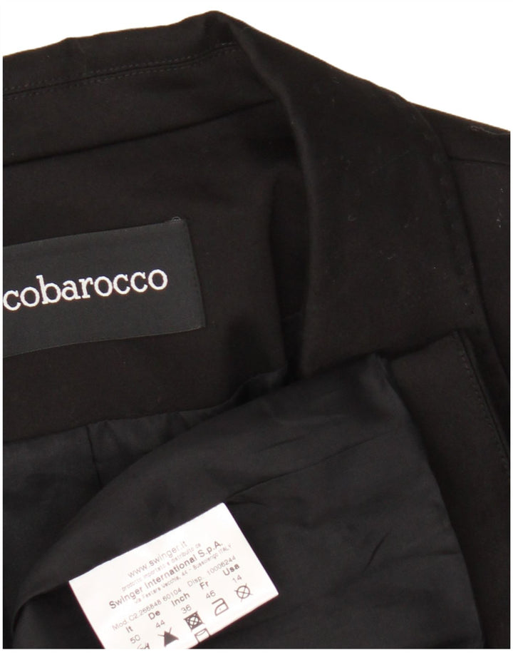 Roccobarocco Damen 2-Knopf-Blazerjacke IT 50 XL Schwarz Baumwolle