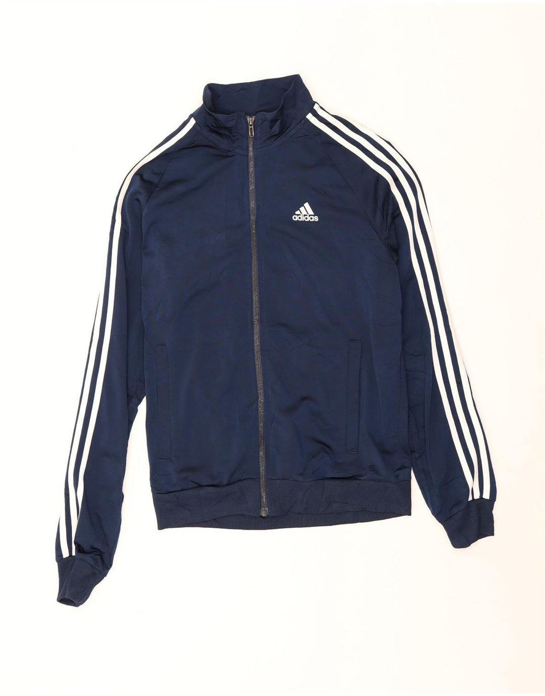 Adidas Herren-Trainingsanzug-Oberteil, Jacke, Größe S, Marineblau, Farbblock-Polyester