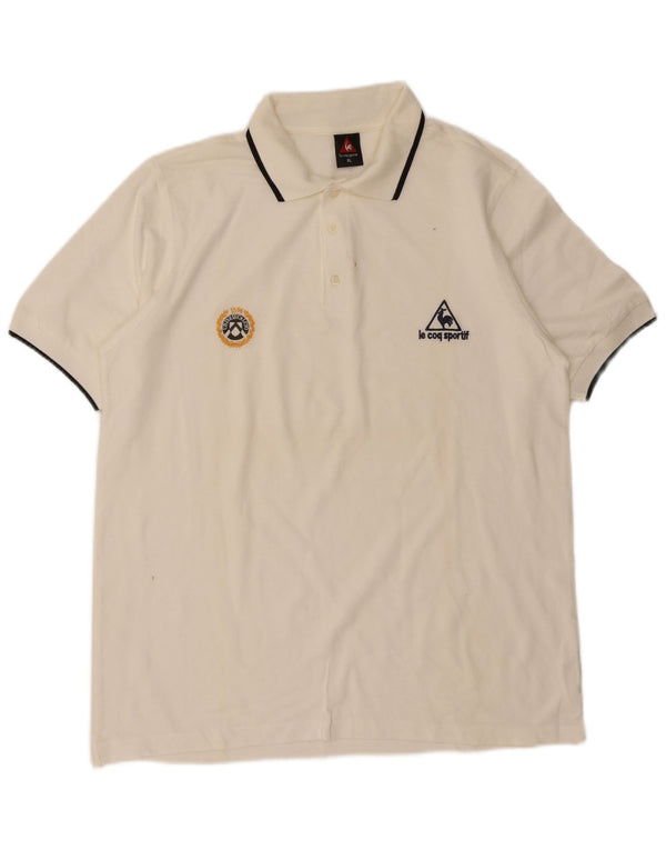 Le Coq Sportif Herren Poloshirt XL Weiße Baumwolle