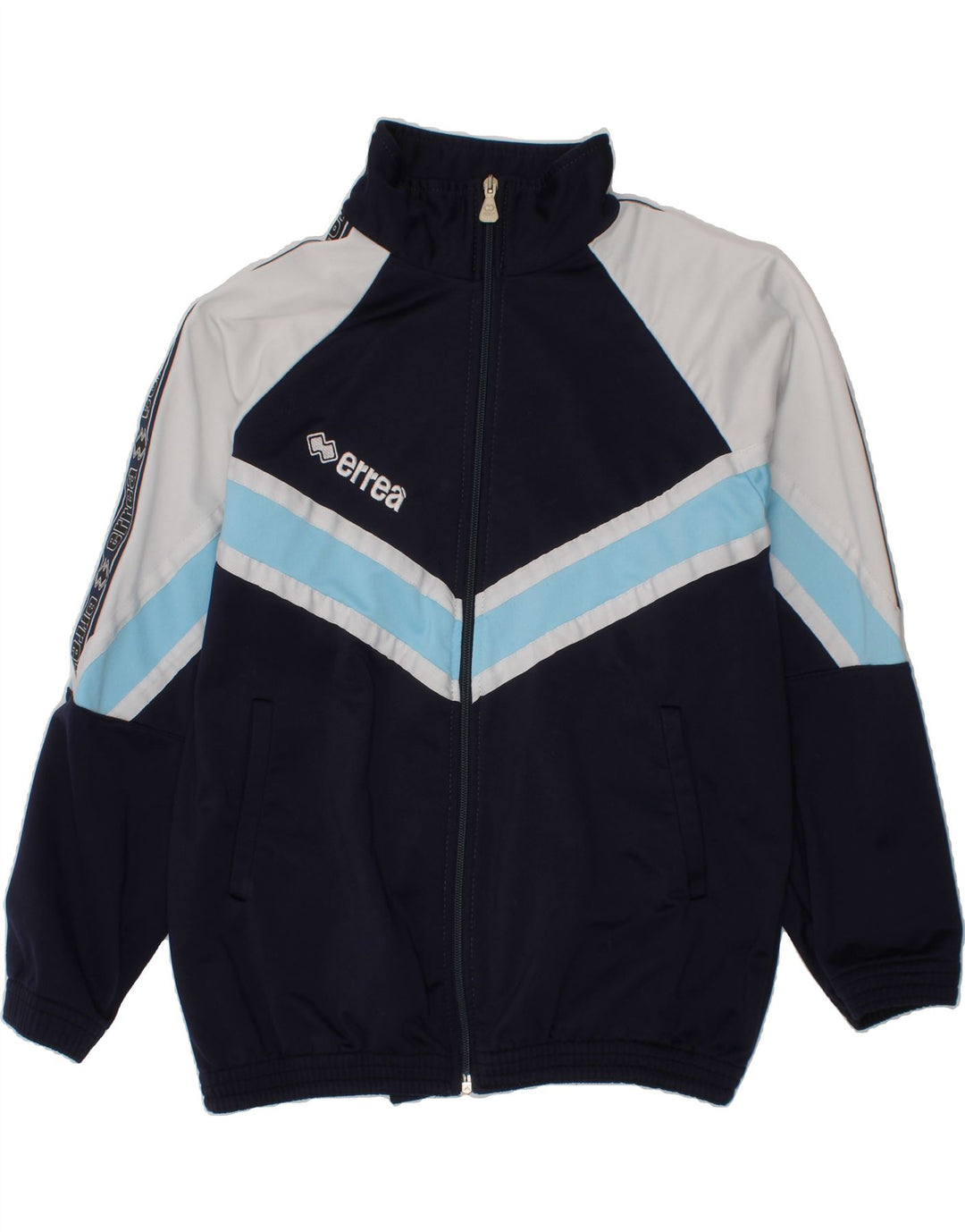 ERREA Womens Tracksuit Top Jacket EU 40 Medium Navy Blue Colourblock Vintage Errea and Second-Hand Errea from Messina Hembry 