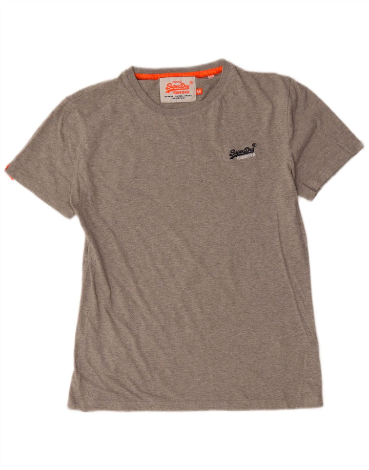 Superdry Herren T-Shirt-Oberteil aus mittelgrauer Baumwolle