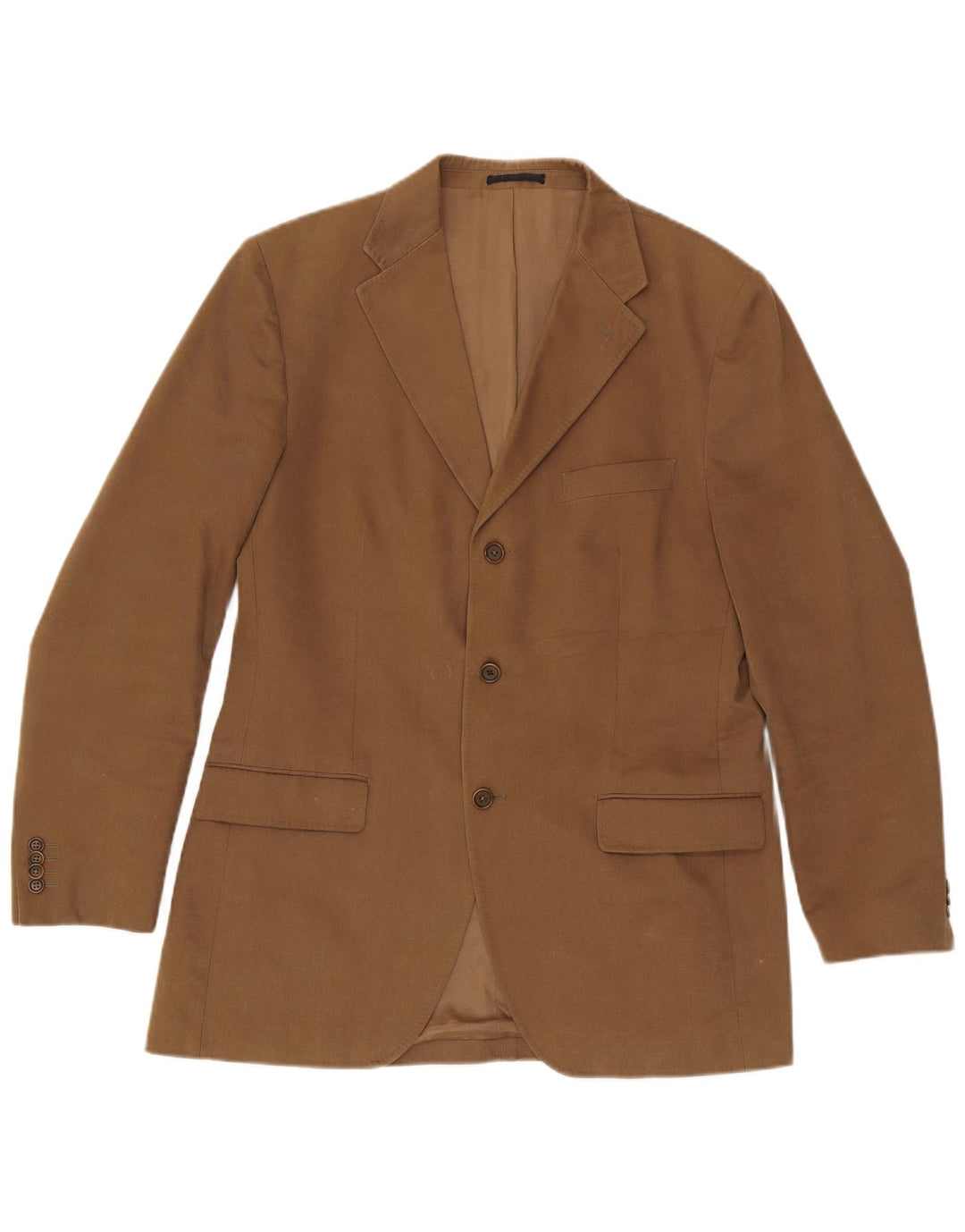 Massimo Dutti Herren-Blazer mit 3 Knöpfen, EU 52, große beige Baumwolle