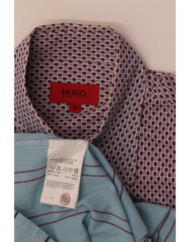 Hugo Boss Herrenhemd aus mittelblauer, gestreifter Baumwolle