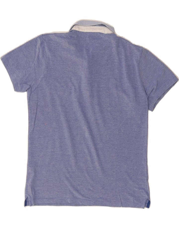 ZARA Mens Polo Shirt Medium Blue Cotton Vintage Zara and Second-Hand Zara from Messina Hembry 