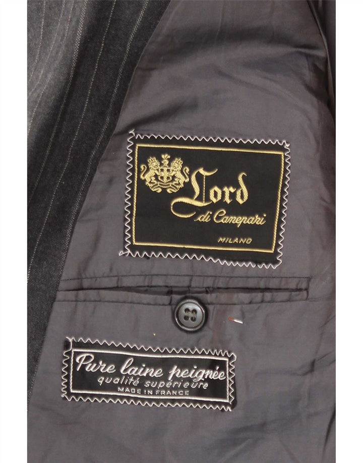 Zweireihiger Herren-Blazer von Lord, UK 38, mittelgrau gestreift, Wolle