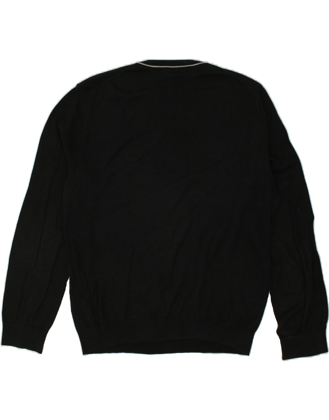 NAUTICA Mens V-Neck Jumper Sweater Large Black Cotton Vintage Nautica and Second-Hand Nautica from Messina Hembry 