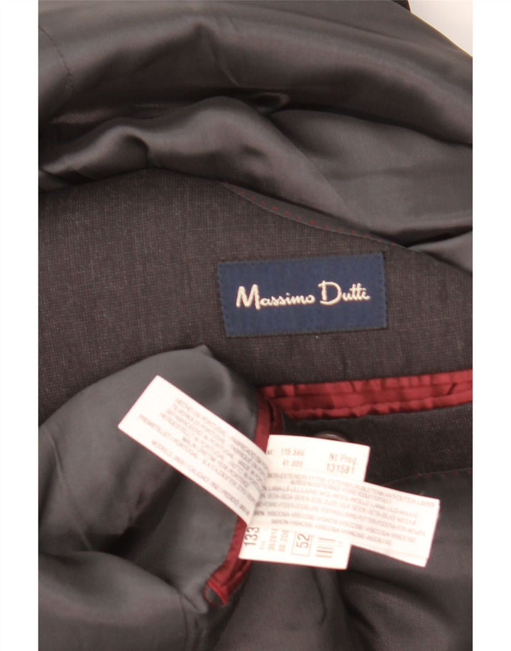 Massimo Dutti Herren-Blazer mit 3 Knöpfen, EU 52, große schwarze Wolle