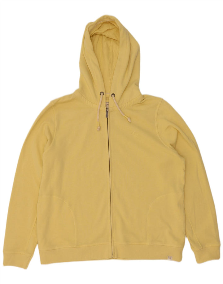 Fat Face Herren-Kapuzenpullover mit Reißverschluss, groß, gelbe Baumwolle
