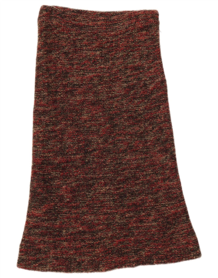 Vintage Damen Strick-A-Linien-Rock W27, kleine, mehrfarbig gefleckte Wolle
