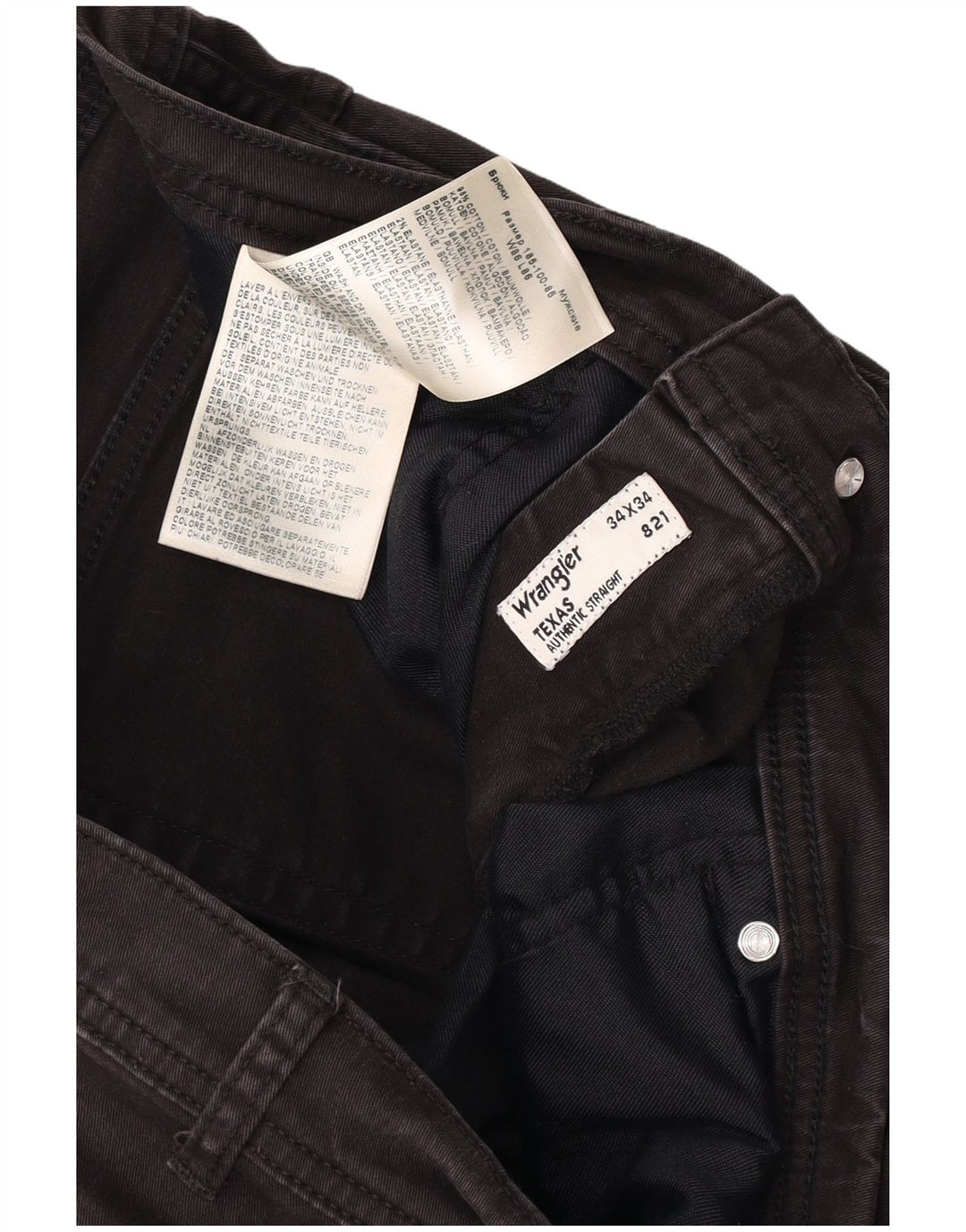 Wrangler Herren Texas Straight Jeans W34 L34 Graue Baumwolle