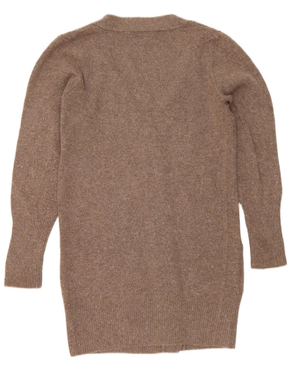 Marks & Spencer Damen Longline-Cardigan-Pullover UK 10 Small Braune Viskose