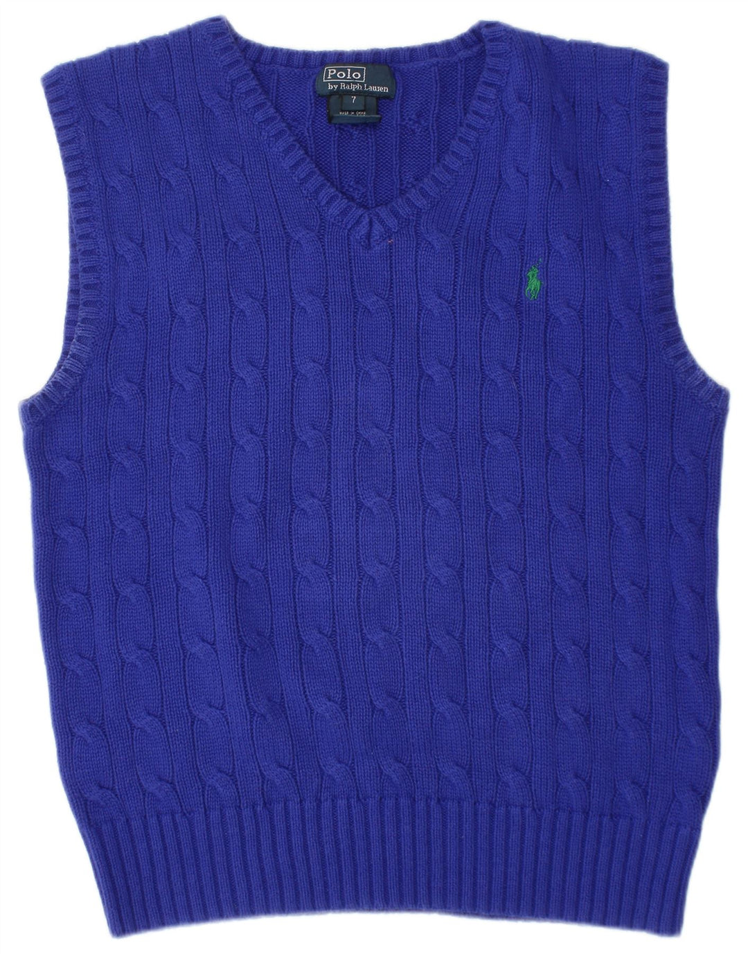 POLO RALPH LAUREN Jungen-Tanktop, 6–7 Jahre, blaue Baumwolle