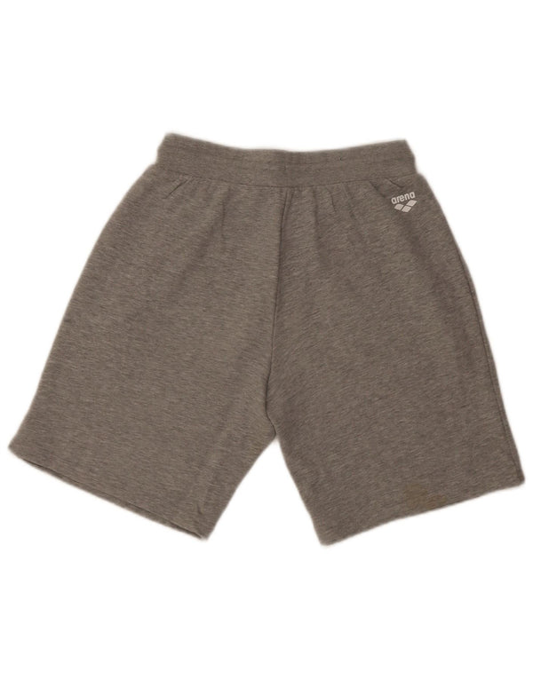 Arena Womens Graphic Sport Shorts UK 10 Small Graue Baumwolle