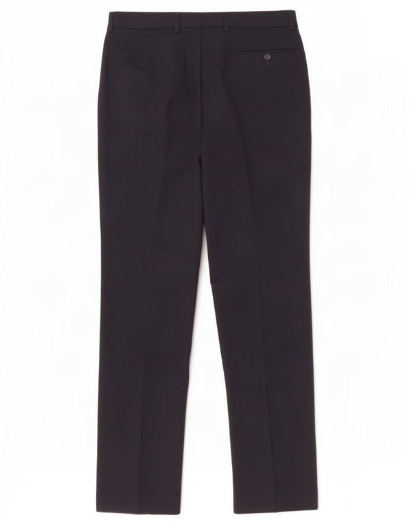 Gerade Anzughose für Damen von Marks & Spencer, W32, L33, marineblaue Wolle