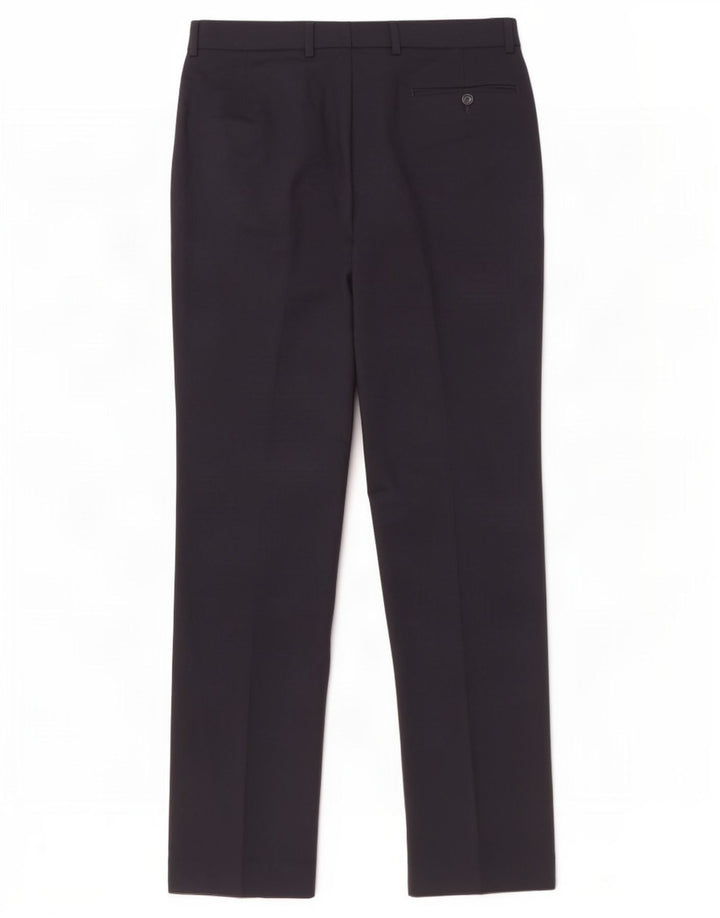 Gerade Anzughose für Damen von Marks & Spencer, W32, L33, marineblaue Wolle